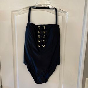 Strapless or Halter Style Lace-up Swimsuit